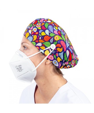 Gorro quirófano pelo largo Paisley | Exclusivas Iglesias